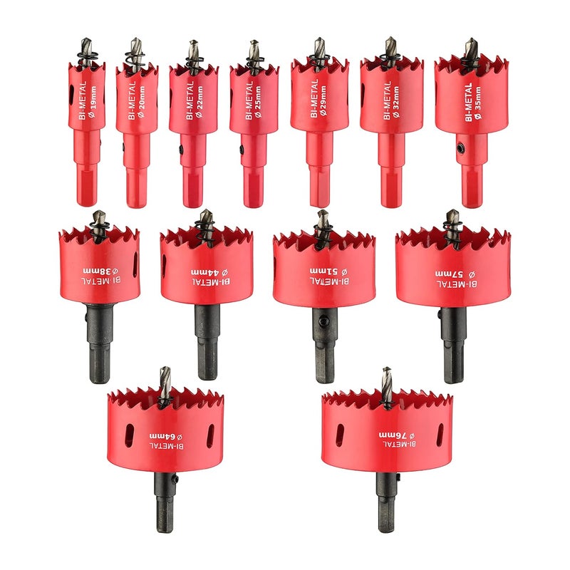 dashap 13PCS Bi-Metal Hole Saw Kit with Drill Bits, Carbide Hole Saw Set for Thin Metal and Wood, Cutting Diameter 3/4'' to 3'' - Image 1